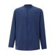 thumbnail image 1 of Camisas Hawaianas Para Hombre Camisa de cárdigan suelta de manga larga de color sólido informal con cuello de mezcla de fibra para hombre (Blue, 3XL), 1 of 7