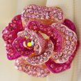 thumbnail image 3 of Broche de flor de rosa hermosa floreciente con diamantes de imitación de cristal para mujer, 3 of 5