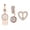 Rose gold, variant on 3pcs 14G Belly Button Ring Surgical Steel Heart -catcher CZ Belly Rings-Rose gold