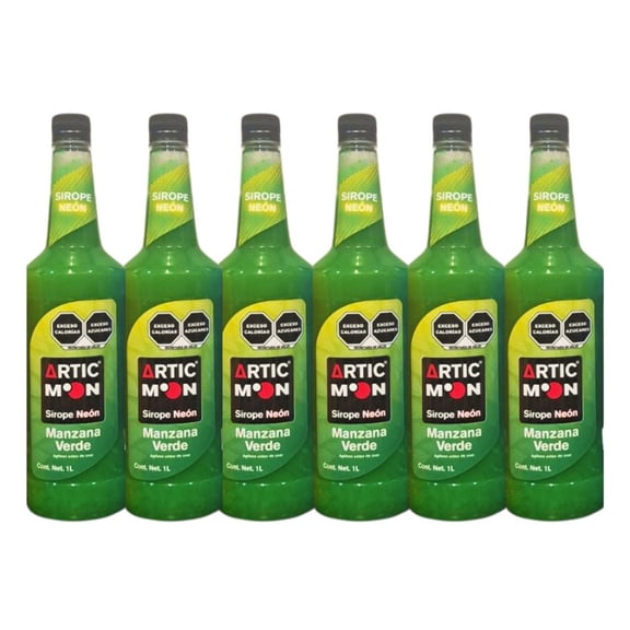 Kit de 6 Jarabes Kala Neón Para Preparar Bebidas De 1 Lt Sabor Manzana Verde