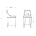 thumbnail image 3 of Manhattan Comfort Emperor 27" Faux Leather Counter Stool in Gray (Set of 3), 3 of 10