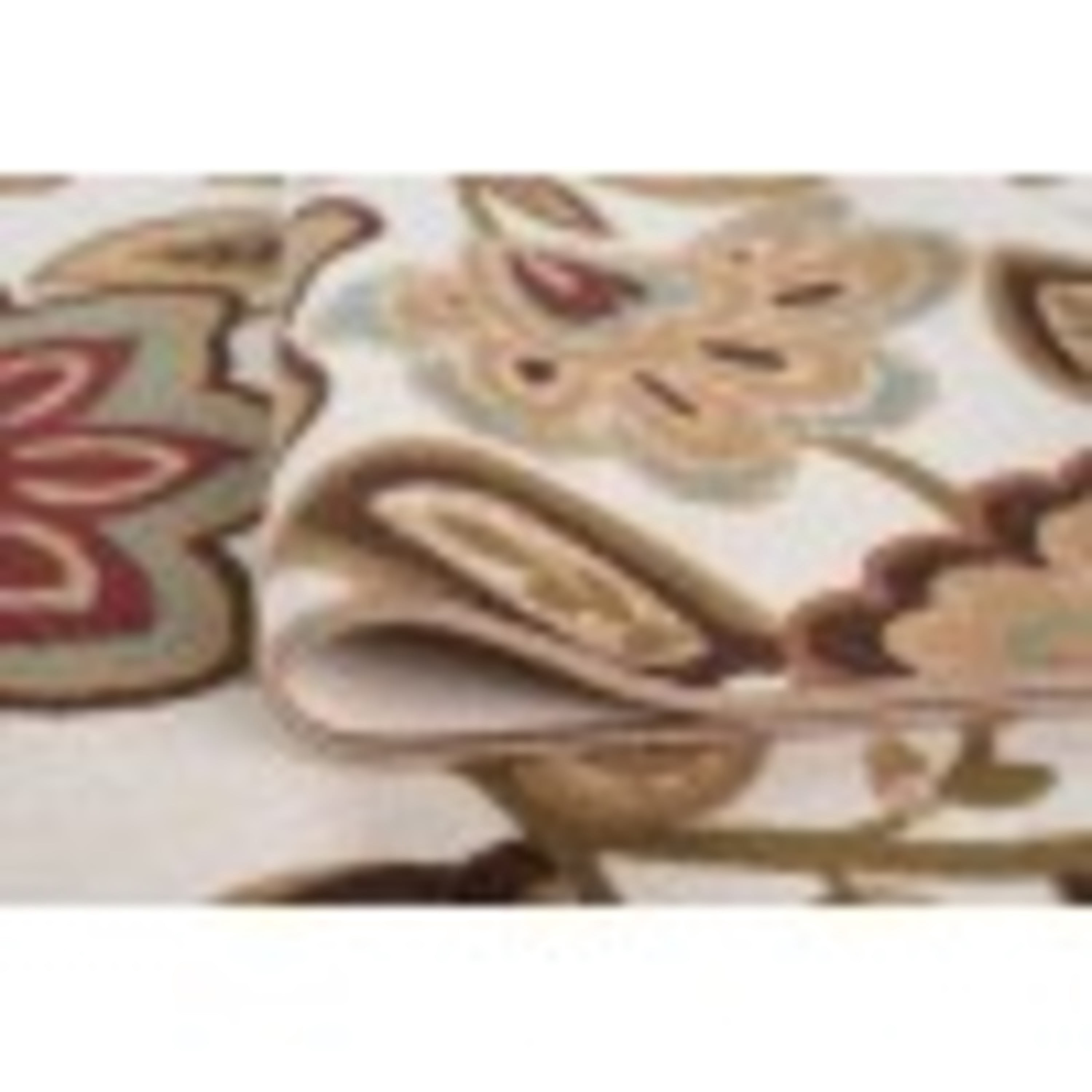 Transitional Area Rug (3-Piece Rug Set: (5' x 7', 20'' x 60'', 20'' x 32'')) Floral Cream, Beige Indoor Set Easy to Clean