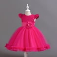 thumbnail image 6 of XEGLSBU Girls Dresses Size 12/14 Sparkly Floral Party Dress for Girls Short Sleeve Tutu Dress with Glitter Embellishments for Celebration Hot Pink Size 9-10 Years, 6 of 7