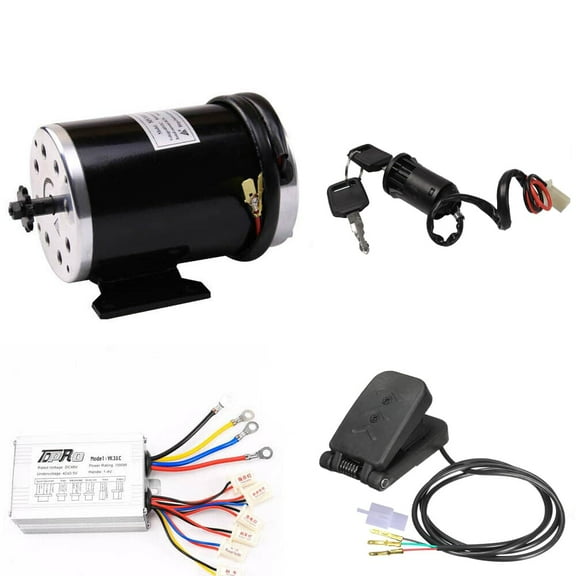 48V 1000W Electric Brushed DC Motor Speed Controller, Throttle Foot Pedal Keylock for Dirt Bike e-Bike ATV Go Kart Moped Mini Bikes Motorized Bicycle Quad Drift Trike Scooter Razor 4 Wheelers