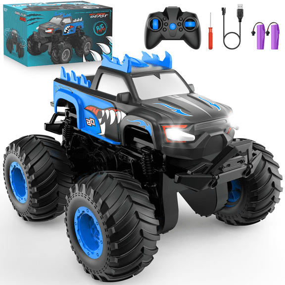 Remote Control Car, All Terrain Monster Truck Toys with 360° Rotation, RC Car with Auto Demo, 20km/h Remote Control Truck, Birthdays, Christmas