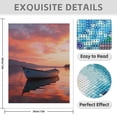 thumbnail image 3 of Diamond Art Kit for Adults, Boat Tranquil Sunset Reflection Diamond Painting for Adults Beginners, 5D DIY Diamond Art Painting Kits, Colorful Diamond Painting Craft for Home Decor 12x16, 3 of 7