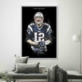 thumbnail image 2 of Gym Poster, Motivational Art Canvas, Man Cave Art Canvas, Football Players Poster, Tom Brady Poster, Sport Wall Decor, Canvas Wall Decor - White Framed, 2 of 7