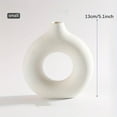 thumbnail image 3 of 1pc, White Ceramic Vase White Vases For Decor, Modern Home Decor Vase, Boho Vases For Decor, Circle Vase, Round Vase, Donut Vase, Decorative Vase For Wedding Dinner Table Party Living Room Office Bedr, 3 of 5