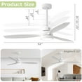 thumbnail image 3 of Sofucor Ceiling Fan with Lights, 52 Inch Mordern Wood Ceiling Fan with Remote for Indoor Farmhouse Bedroom Living Room Outdoor Patio Porch, 3 of 9