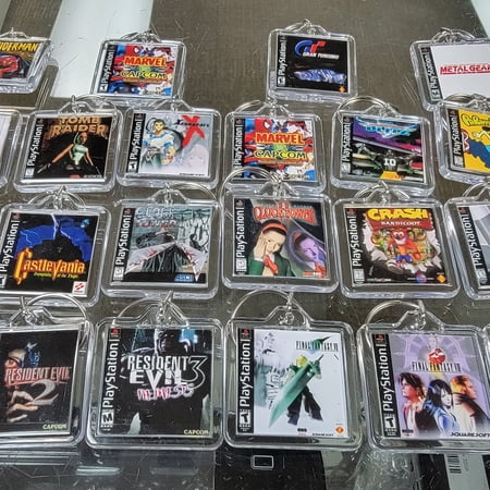 Playstation PS1 Game Art Video Game Keychain | Chain | Hanger | Pendent (2-Sided Front and Back) backpack travel bag purse lanyard keyring Playstation PS1 Game Art Video Game Keychain | Chain | Hanger | Pendent (2-Sided Front and Back) backpack travel bag purse lanyard keyring