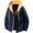 Dark Blue, variant on Men's Color Block Hooded Windbreaker Jackets with Contrast Drawstring Zip Up Long Sleeve Casual Outerwear