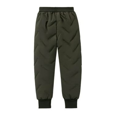Ugoldhm Boys & Girls Winter Warm Snow Pants - Windproof Cotton Padded Elastic Waist Trousers