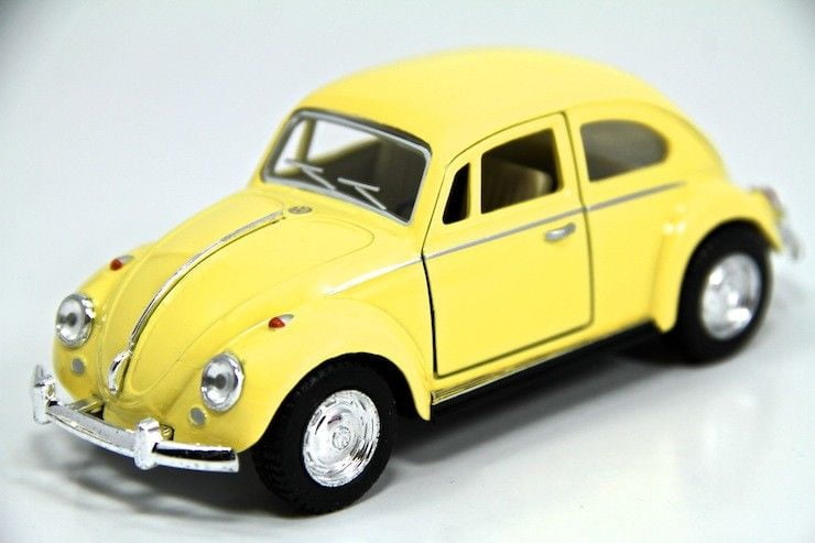 2.5" Kinsmart 1967 VW Beetle 2Tone Diecast Model Toy Car 1:64 4PC Set