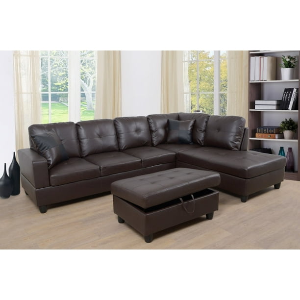 photo Right Facing Leather Sectional red leather sectional sofa walmart