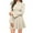 Beige, variant on Bell Sleeve Knit Dress, High Neck Fitted Dress with Ruffle Hem, Feminine and Romantic Dress for Dates, Brunches, and Special Occasions Beige S