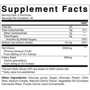 VVitamatic Tart Cherry (360 mg) with Celery Seed (30 mg) 10:1 Extract & Turmeric 20:1 Extract (10 mg) - (Per Serving/2 Gummies) - 60 Gummies
