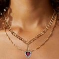 thumbnail image 4 of Heart Daggers Necklace With Intricate Rhinestones Accent Trendy Heart Daggers Necklace Charm for Modern Fashionistas, 4 of 5