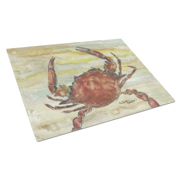 Cooked Crab Yellow Sky Glass Cutting Board Large