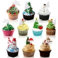 thumbnail image 1 of QualitChoice 10pcs Plastic Christmas Classic Pattern Dessert Fork Festive Ambience For Cake Toothpicks 1Set, 1 of 6