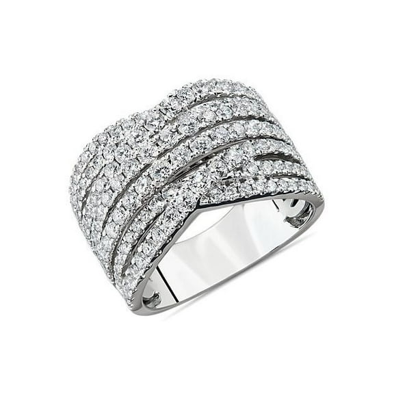 1.50 Carat Brilliant Round Cut Natural Diamond Stunning Engagement Band for Ladies in Solid 14K White Gold Size 7