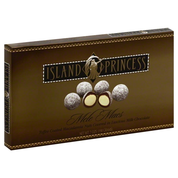 Island Princess Macadamia Nuts Toffee Coated Milk Chocolate, 7 Oz