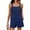 *Blue, variant on Women's Spaghetti Strap Sleeveless Button Romper Short with Pocket ,Summer Casual Jumpsuit Beach Outfit Blue,Women's Plus XL