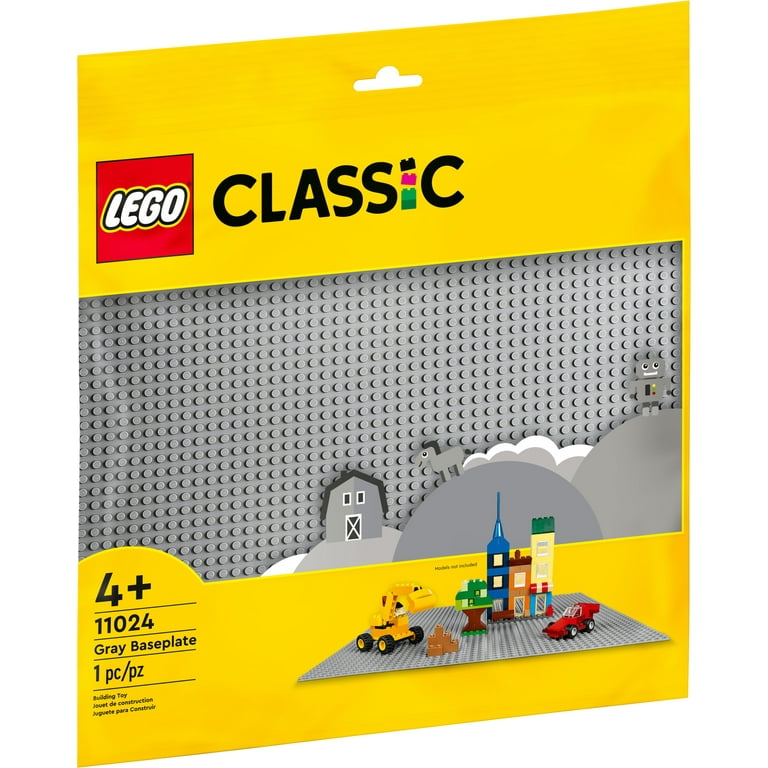 2 pack) LEGO Classic Gray Baseplate Square 48x48 Stud Foundation to Build,  Play, and Display Brick Creations, Great for City Streets, Castle, and  Mountain Scenes, 11024 