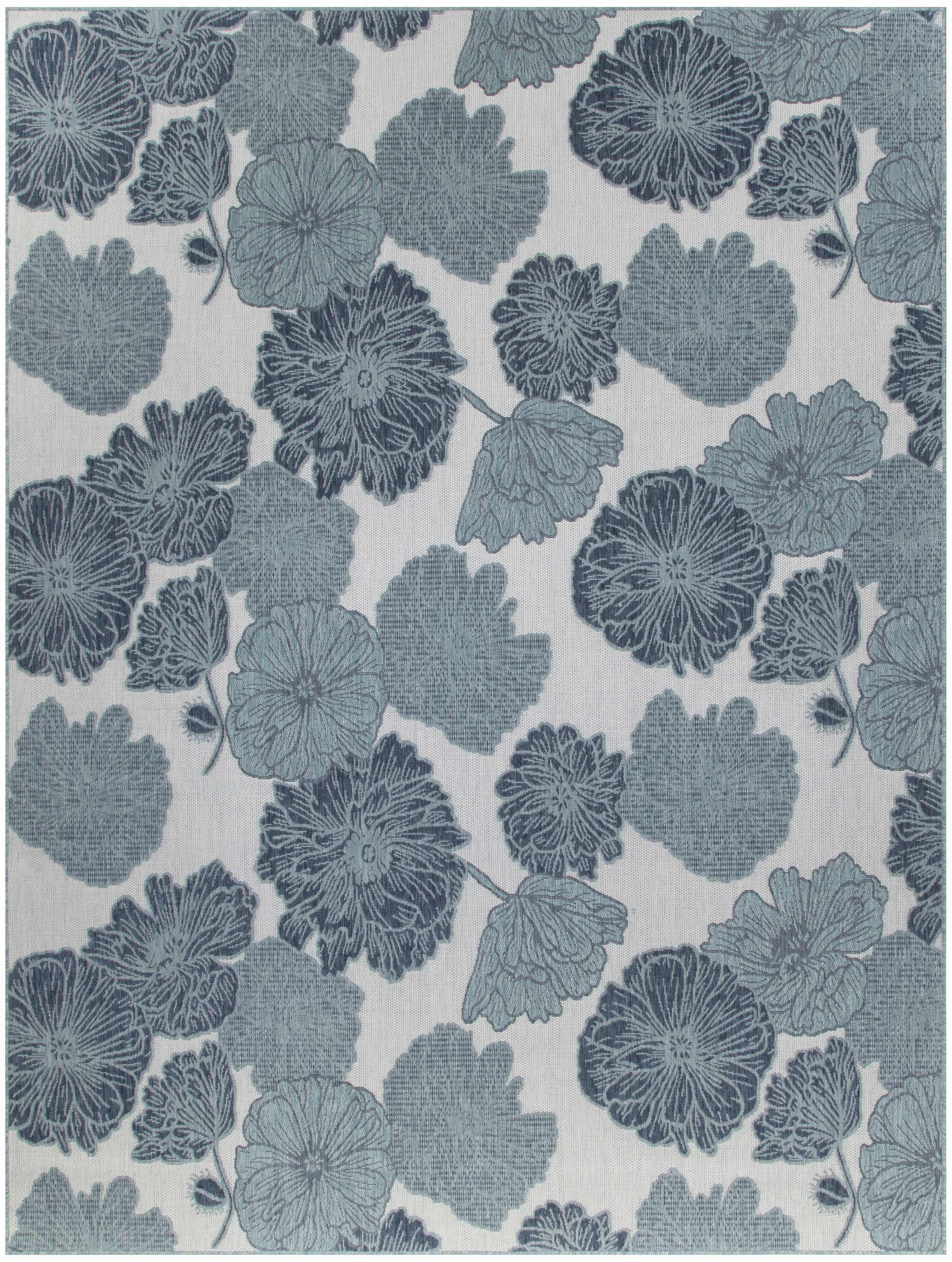 Nourison Garden Oasis Indoor/Outdoor Blue 9' x 12' Area Rug (9x12)
