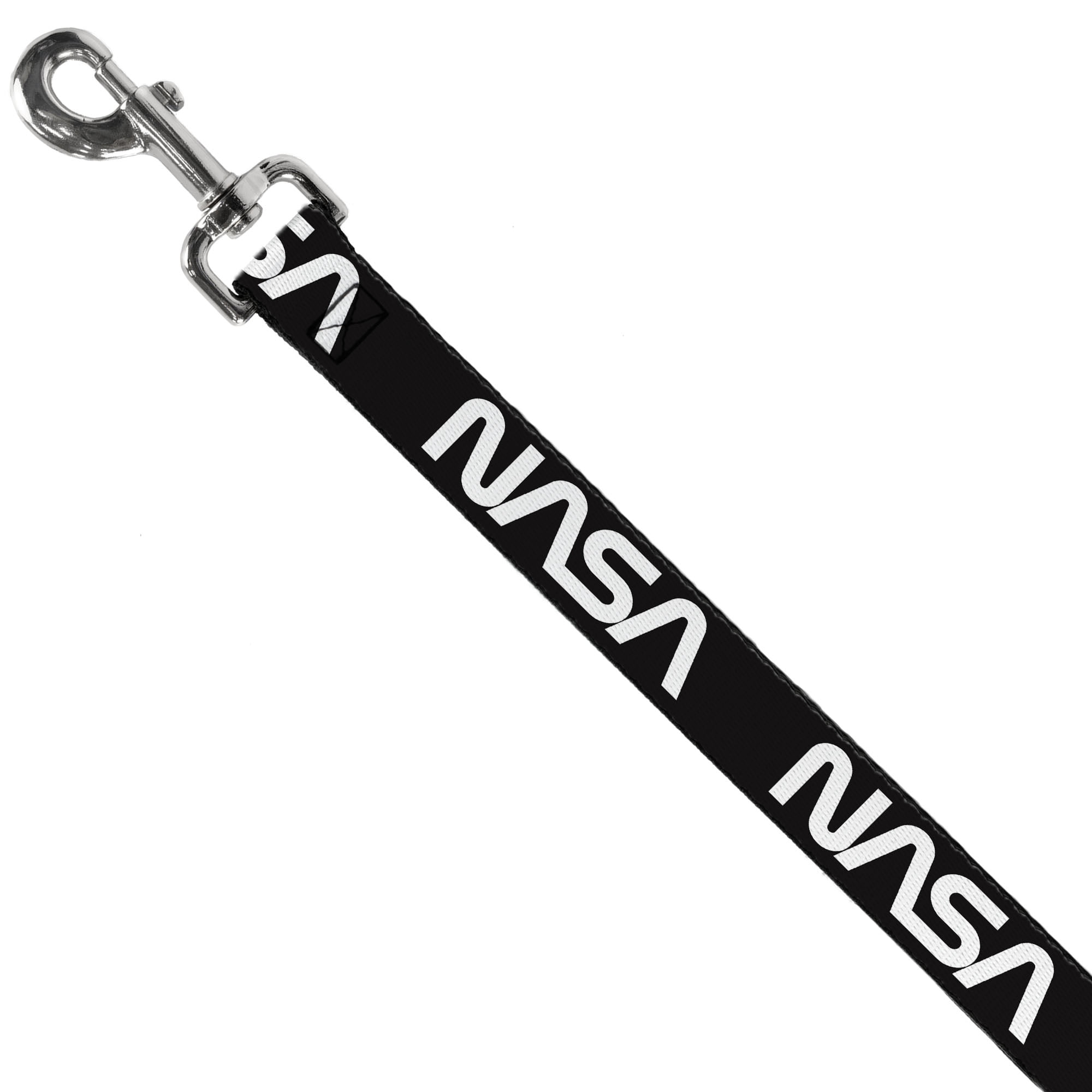 Buckle-Down Pet Leash, Dog Leash, NASA Text Black White, 6 Feet Long 1.0 Inch Wide