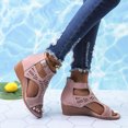 thumbnail image 5 of BONIXOOM Wedge Sandals for Women Clearance Fall Buckle Platform Casual Fashion Shoes for Women Pink Size 9, 5 of 5