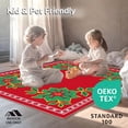 thumbnail image 4 of ODIKA 4'x6' Machine Washable Non-Slip Area Rug, Festive Holly Wreath with Snowflake Border Design High Traffic Rug, Red, 605900, 4 of 5