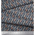thumbnail image 3 of Soimoi Poly Georgette Fabric Leaves Small Decor Fabric Printed Yard 52 Inch Wide, 3 of 3