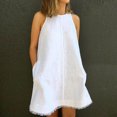 thumbnail image 6 of Summer Saving Wycnly Dresses for Women Plus Size Casual Solid Cotton Linen Tank Mini Dresses with Pocket Round Neck Sleeveless Plain Summer Short Formal Dress White XL, 6 of 7