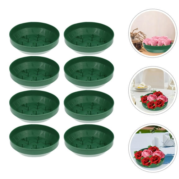 PENIKOKO Green Floral Foam Holders for Flowers, 8 Pieces Floral Arrangement Supplies Trays for Crafts and Bouquets