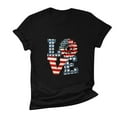 thumbnail image 3 of OAVQHLG3B 4th of July Outfits for Women American Flag T Shirt O-Neck Print Tops T-shirt Short Sleeve Casual Blouse, 3 of 6