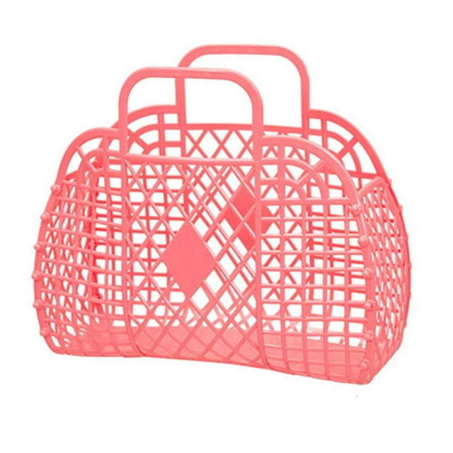 Cesta de Almacenamiento hueca de plástico Plegable Portátil, Bolsa reutilizable para Juguetes de Compras de Playa en Casa