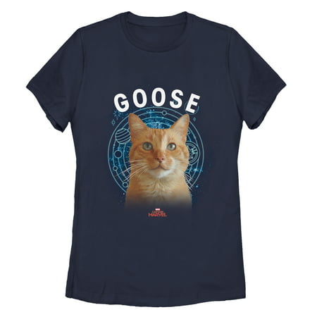 Marvel Women's Captain Marvel Planet Goose Cat T-Shirt