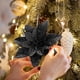 thumbnail image 4 of Flor artificial Flor de Navidad falsa Oficina en casa PE Decoración floral Ornamento del árbol de Navidad, Negro tholdsy  HA007784-06*15, 4 of 7