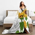 thumbnail image 5 of Kll Fleece Blanket Plush Throw Blanket Plump Sunflower And Sketch,Soft Fuzzy Cozy Flannel Blanket For Couch Sofa Bed.(60"X50"), 5 of 9