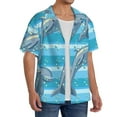 thumbnail image 4 of KLL Dolphin Print Men's Shirt Short Sleeve Button Down Summer Cuba Beach Shirts- Medium, 4 of 7