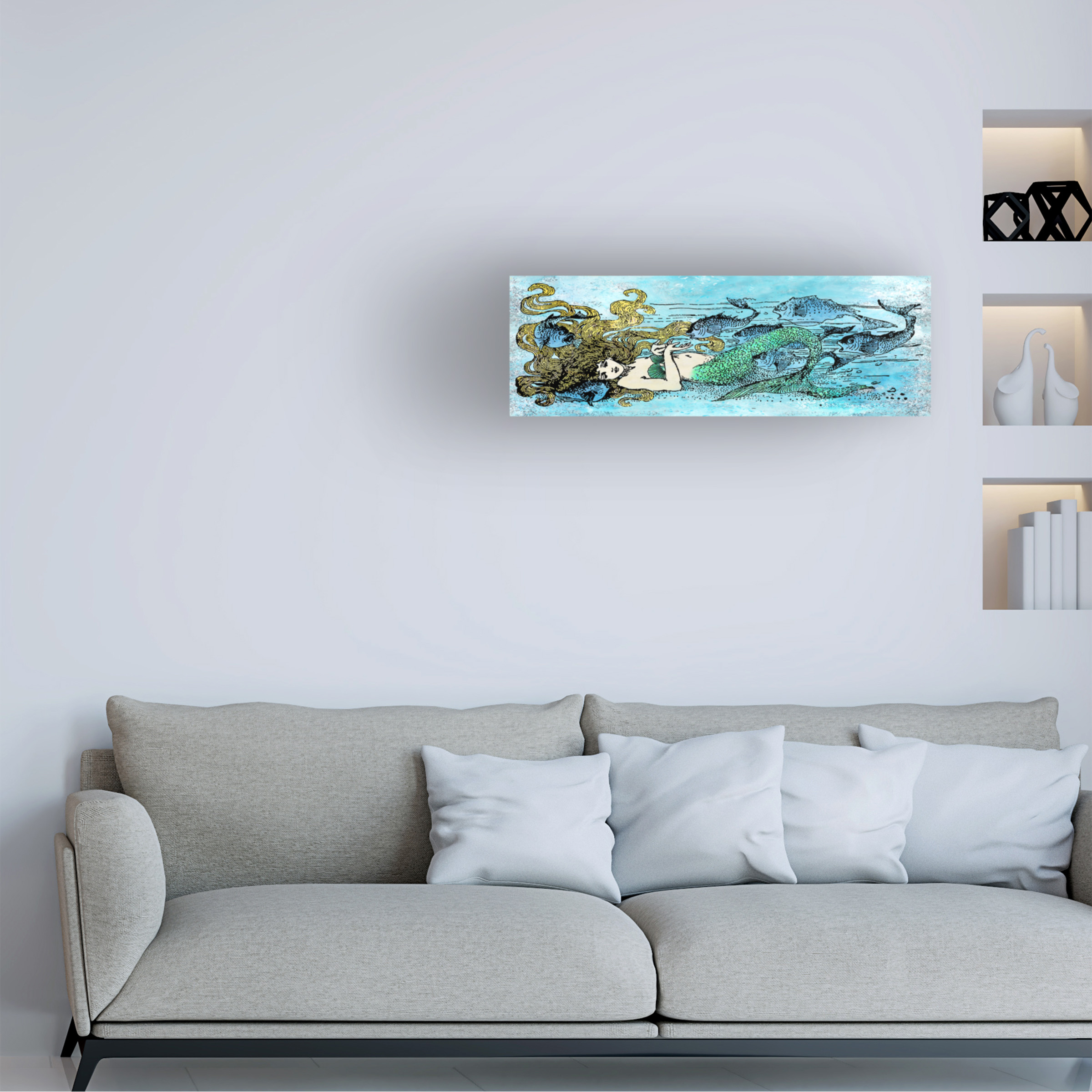 Jean Plout 'Mermaid Under The Sea 1' Canvas Art