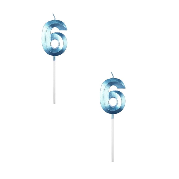 2Pack Birthday Candles Extended Big Number Candle Multicolor 3D Design Cake Topper Decoration For Any Celebration Candles & Holders Home Decor