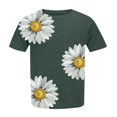 thumbnail image 2 of Gibobby Playera de Verano para Mujer Tops talla grande para mujer, túnica con estampado Floral verano, Tops primavera, camisas manga corta con cuello re(Verde,G), 2 of 3