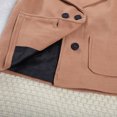 thumbnail image 6 of Pandaie Boys Double Breasted Wool Blend Peacoat Lapel Raglan Sleeve Patch Pocket Mid Length Winter Coat Khaki,18-24 Months, 6 of 8