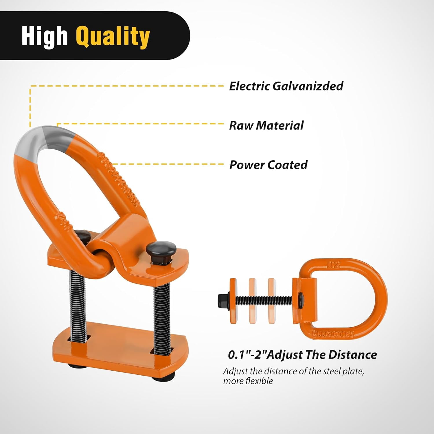Nilight 4 Pcs D Ring Tie Down Anchor 1/2" Heavy Duty Tie Down Rings with Screws Bolts on Trailer Truck Bed Cargo 12000 Lbs Break Strength Tie Down Anchors Hook Orange