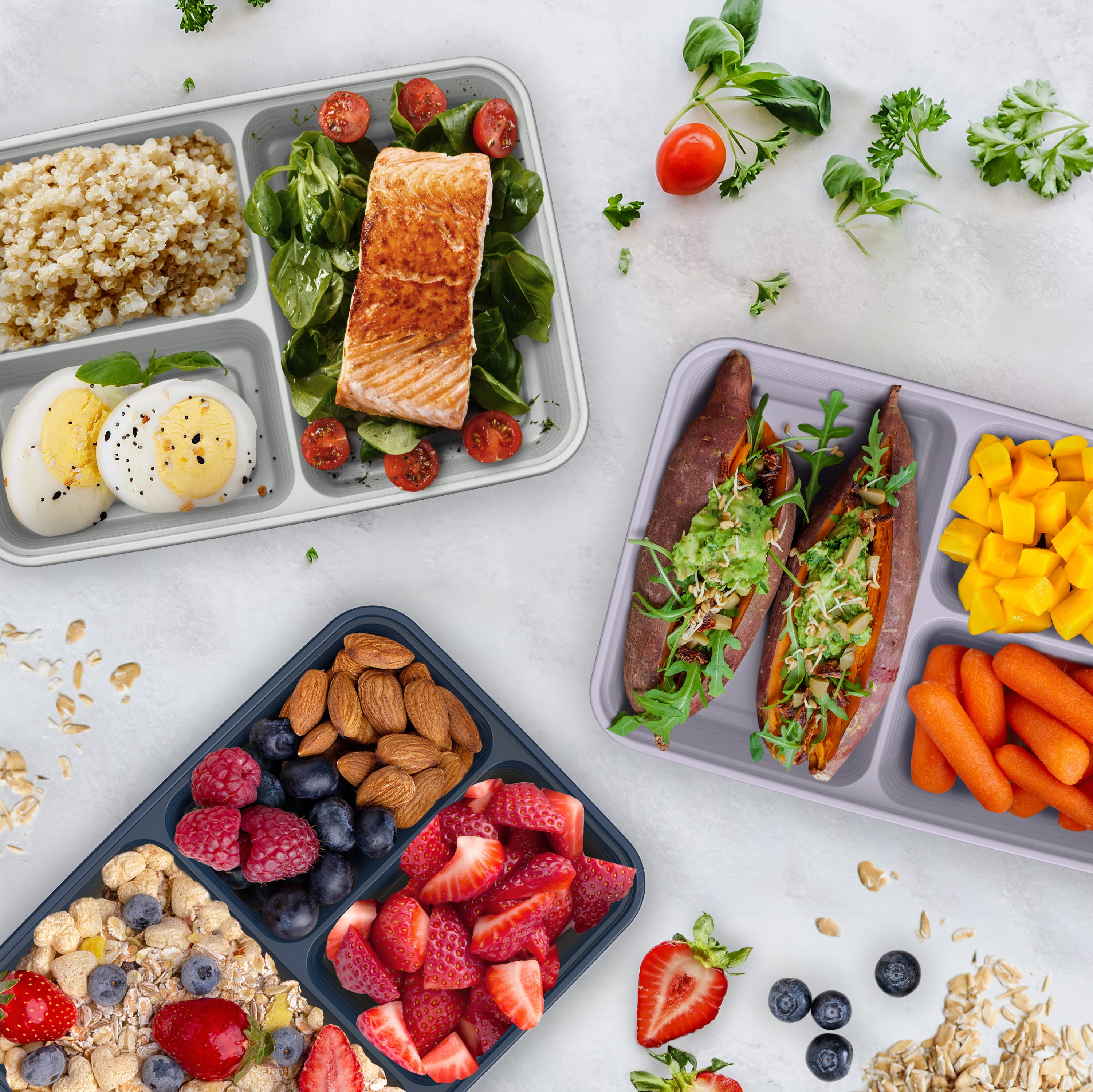 Bentgo® Prep 60-Piece Meal Prep Kit - Reusable Food Containers  1-Compartment, 2-Compartment, & 3-Compartments for Healthy Eating -  Microwave, Freezer