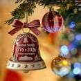 thumbnail image 2 of USA 250th Anniversary Bell Ornament, 2D Metal Christmas Gold 250th Anniversarybell Ornament for Patriotic Holidays, Christmas Tree, Collectors Gift，Enamel Crafted Detailing, 2 of 8
