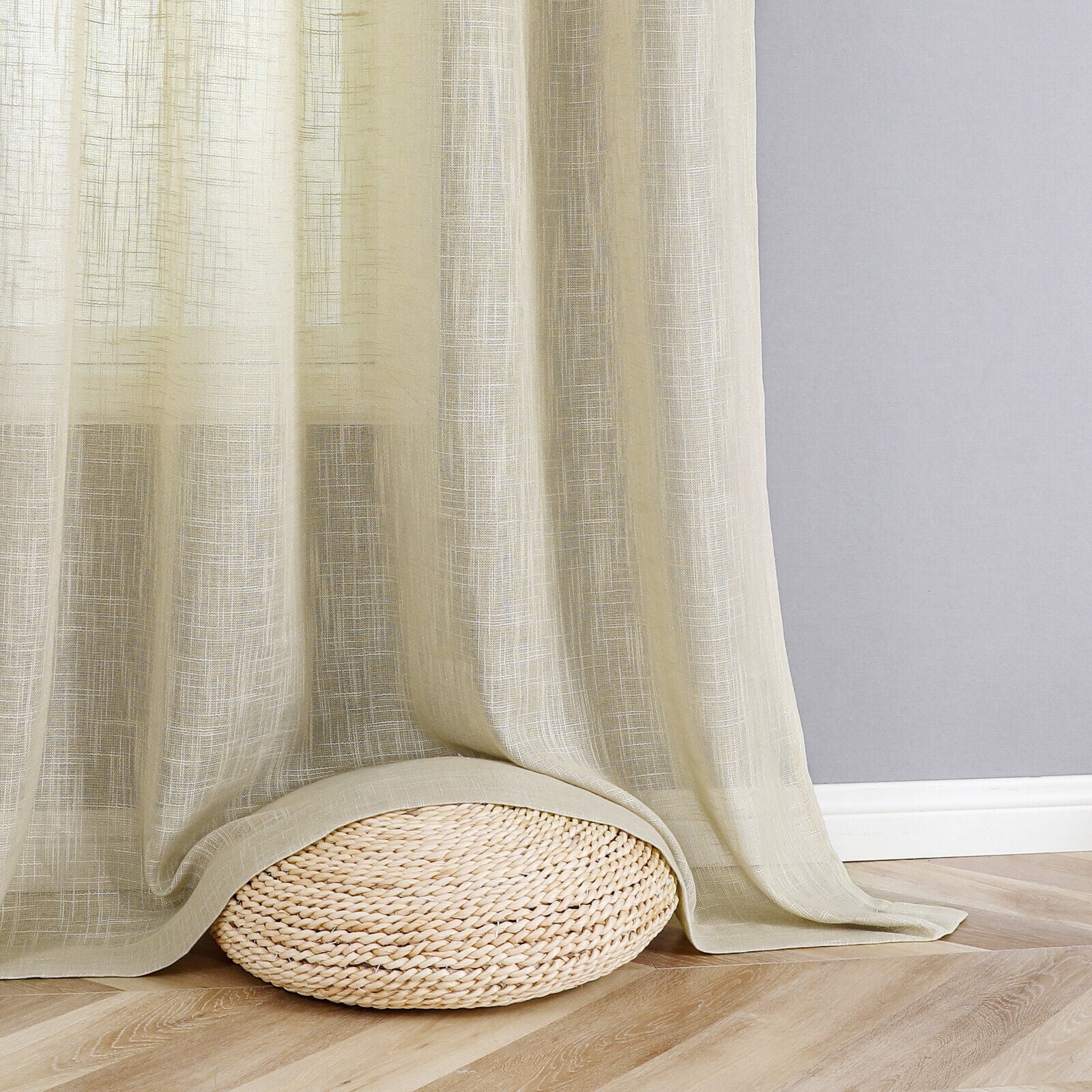 Hampton Home 2 Piece Luxury Semi Sheer Grommet Top Curtain Panel Pair - Assorted Colors