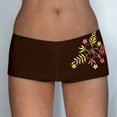 thumbnail image 2 of Arlun Women's Summer Mini Shorts Trendy Y2k Style Printed and Stripes Stretch Low Rise Tight Hot Pants Comfortable Slimming 2026 Fashionable Daily Wear 2-Brown L, 2 of 4