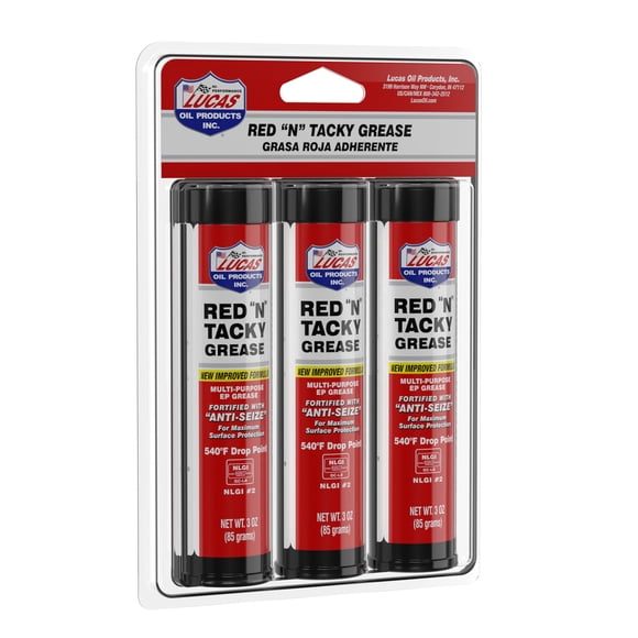 Lubricante para máquinas Lucas Oil 10318 Red N Tacky, 85 g, paquete de 3